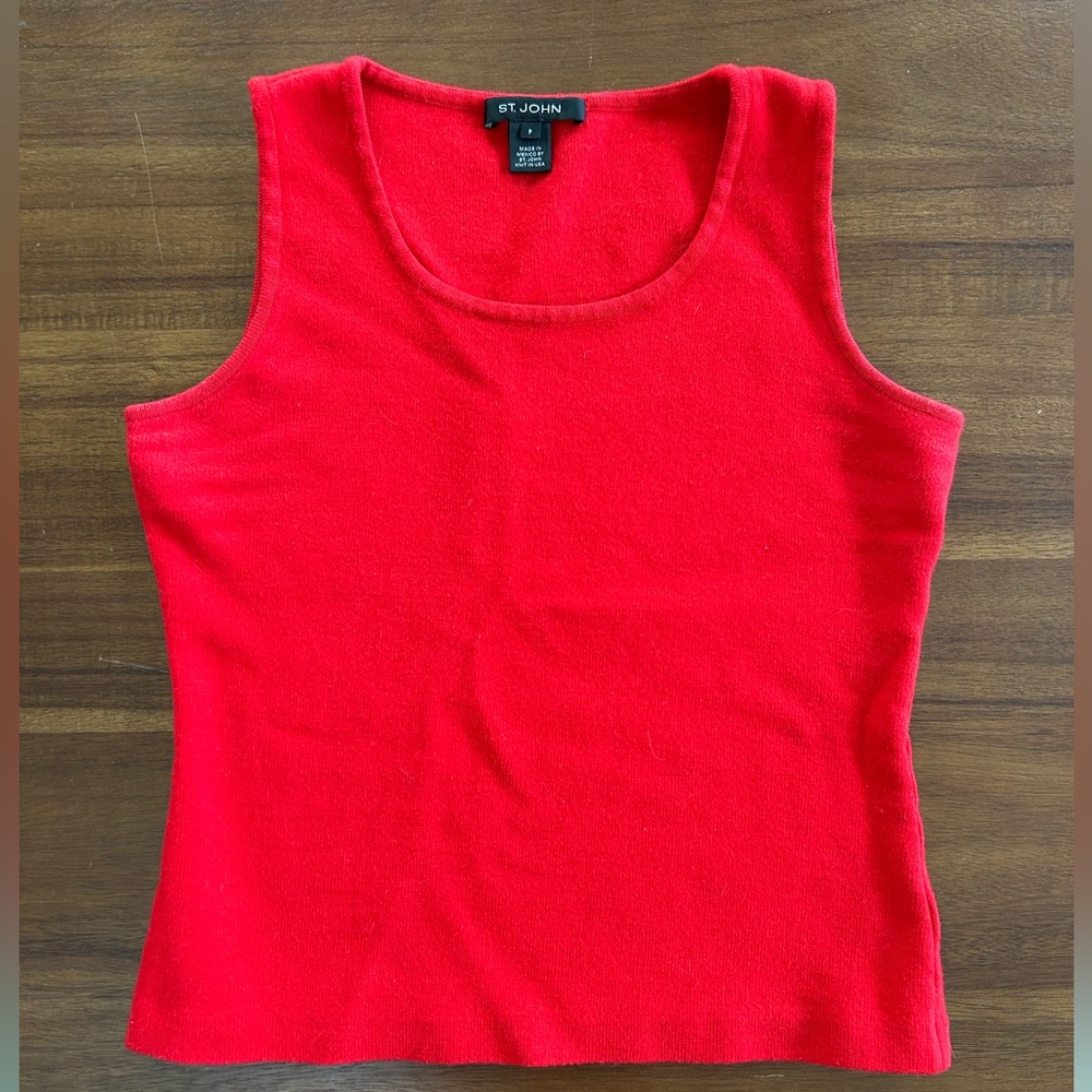 St John red wool tank top
